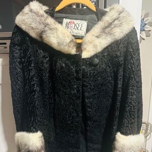 Rosee Colorblock Velvet Pattern and Real Mink Fur (M)